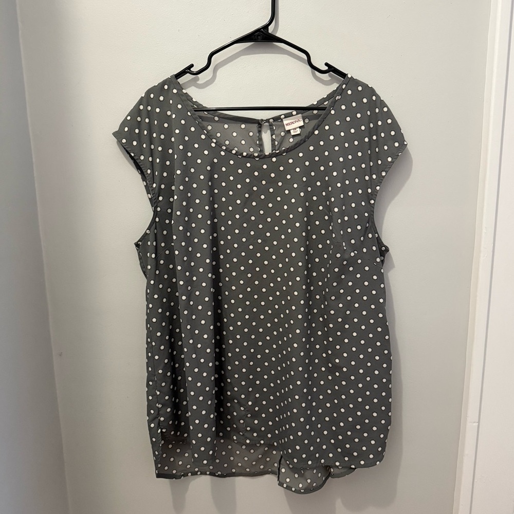 Merona Gray Polka Dot Blouse
